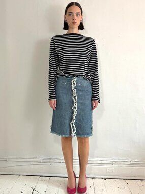 Zucca Blue Denim Midi Skirt